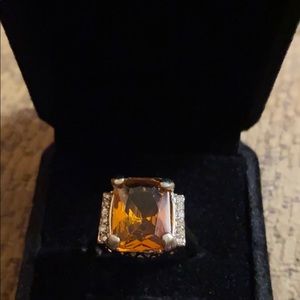 Topaz 925 stamped silver with rhinestones !